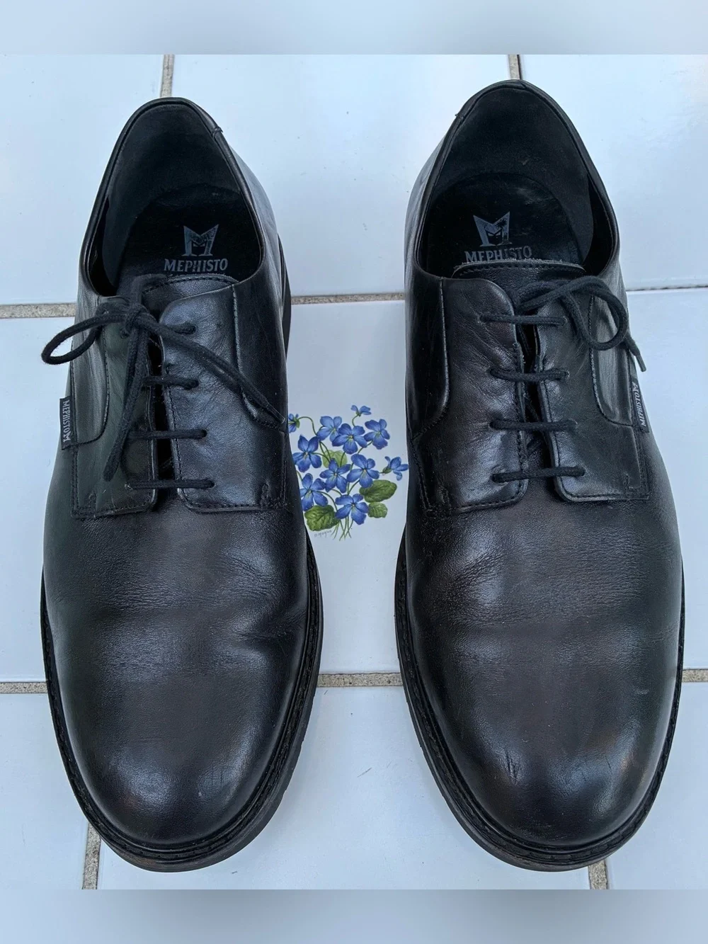 Mephisto Men’s Size 12 Black Lace Up Shoes Goodyear Welt Air Relax Leather